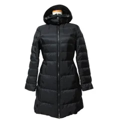 美品 PRADA プラダ フード付き Aライン ダウンコート ジャケット 38 S ブラック レディース 古着 中古 USED