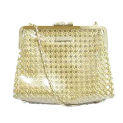 美品 kate spade new york ケイトスペードニューヨーク PVC パーティバッグ チェーン ショルダーバッグ ゴールドカラー クリア レディース 古着 中古 USED