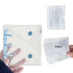 【送料無料】DENGUJD シール帳 透明 シール バインダー 女の子 はがせる A8 シール収納 シール手帳 クリア 3穴 可愛らしい装飾でアイドル /レフィ