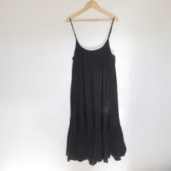 美品 24SS spick＆span スピックアンドスパン HYU 楊柳キャミワンピース 24040200902020 F ブラック レディース 古着 中古 USED