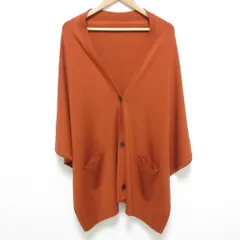 美品 FOXEY フォクシー ケープジレ カーディガン 40437 オレンジ レディース 古着 中古 USED
