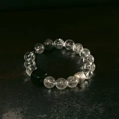 【A/B選べる】天然クリアクォーツ×黒檀木×S925 シンプルミックスブレスレット｜8mm・10mm水晶｜ユニセックス｜ハンドメイド｜一点一点表情が異なる 一点もの ハンドメイド 手作り プレゼント おしゃれ 誕生日 ギフトにもおすすめ  SGYP259