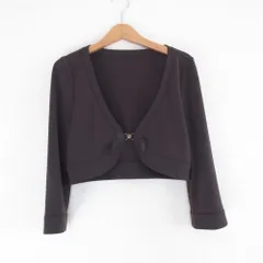 美品 FOXEY NEW YORK フォクシーニューヨーク 羽織 カーディガン ボレロ 30012 38 ブラウン レディース 古着 中古 USED