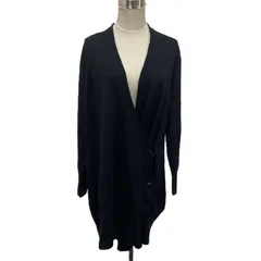 【古着】MARINARINALDI カーディガン 羽織り 薄手 ロングカーディガン 黒 ブラック レディース