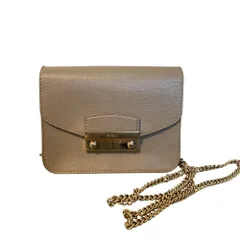 良品 FURLA フルラ メトロポリス チェーンショルダーバッグ グレー レディース 古着 中古 USED