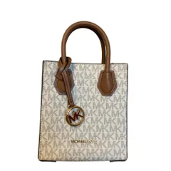 美品 MICHAEL KORS マイケルコース MERCER マーサー エクストラ スモール 2WAY ショルダーバッグ ホワイト×ブラウン レディース 古着 中古 USED