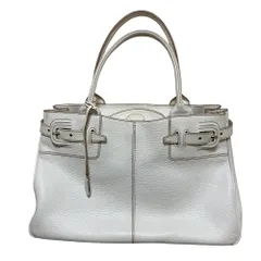 TOD'S トッズ レザーハンドバッグ トートバッグ オフホワイト  レディース 古着 中古 USED
