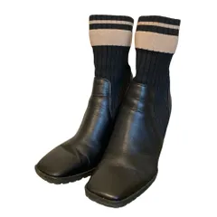 美品 DIANA ダイアナ ソックスブーツ サイズ23cm ブラック レディース 古着 中古 USED