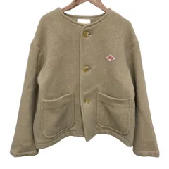 美品 DANTON ダントン ライトパイル ウールモッサ カラーレスジャケット サイズ34 ベージュ レディース 古着 中古 USED