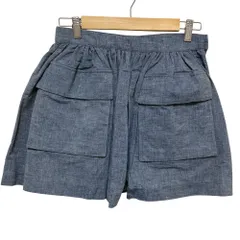 未使用 MIU MIU ミュウミュウ シャンブレー ギャザー ミニスカート サイズ40 ブルー レディース 古着 中古 USED