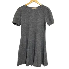 美品 25AW Apuweiser-riche アプワイザーリッシェ ふわふわ半袖スクエアニットワンピース 25363960 サイズ1 グレー レディース 古着 中古 USED