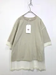 新品 Java ジャバ jv1010288 チュールレイヤードバックプリント Tシャツ sizeL/ベージュ×アイボリー ■■レディース