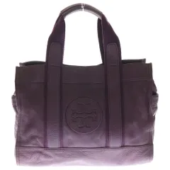 TORY BURCH (トリー バーチ) フロントロゴ レザーハンドバッグ トートバッグ レディース パープル