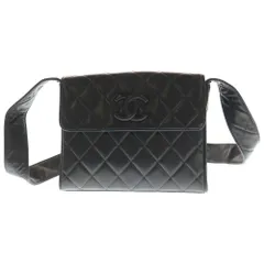 CHANEL (シャネル) マトラッセ22 ショルダーバッグ ワンショルダーバッグ ハンドバッグ ブラック ラムスキン ゴールド金具