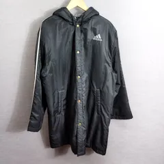 adidas アディダス ベンチ コート 中綿 JD2004 ロゴ 刺繍 スポーツ ウェア 観戦 トレーニング 練習 CLIMAWARM メンズ M ブラック系 A803