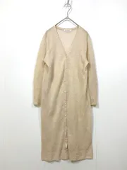 NATURAL BEAUTY BASIC ナチュラルビューティーベーシック 017-0175805 薄手 ロング カーディガン sizeM/ベージュ ■■レディース