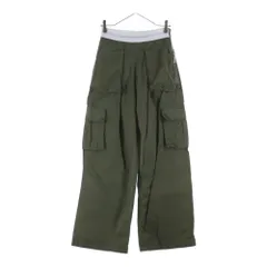 ALEXANDER WANG (アレキサンダーワン) Mid Rise Cargo Rave Pants ウエストロゴ カーゴパンツ カーキ 1WC2244724