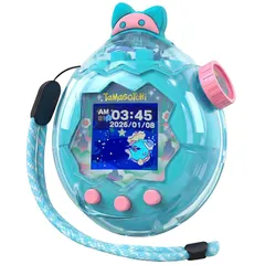 GOKEI 新登場 たまごっちパラダイス 保護ケース カバー 交換用キャップ付き 保護フィルム3枚付き ストラップ付き 実機検証済 For Tamagotchi Paradise ハードケース クリア PC素材 CASE 耐衝撃 すり傷防止 全周囲保護 耐 1