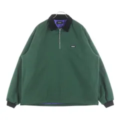 X-LARGE (エクストララージ) QUILTED HALF ZIP SHIRT キルティング ハーフジップ 長袖プルオーバーシャツ グリーン 101234014003