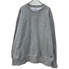 90s USA製 RUSSELL ATHLETIC 無地スウェット トレーナー 2XL グレー ラッセルアスレティック プルオーバー 前Vガゼット 秋物 a801-6210