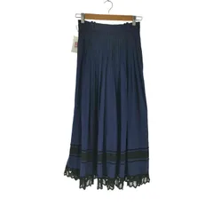 ユーズドフルギ USED古着 シルク100％ レース刺繍 プリーツ マキシスカート レディース 表記無 