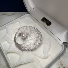 あこや本真珠　SVブローチ(ケース付き)