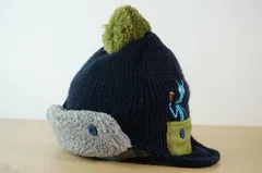 BEADYGEM  Polygiene キッズ帽子　男の子　サイズ５１cm〜５３cm　キャップ　帽子　ニット帽　紺色帽　[[1.1.]]