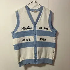 ellesse エレッセ ノースリーブ ニット Vネック ロゴ T-1のサムネイル