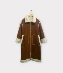 コーデュロイ ボア裏地 ロングコート free