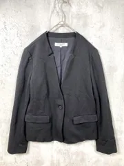 美品 NATURAL BEAUTY BASIC ナチュラルビューティーベーシック フォーマル ノーカラー ジャケット sizeS/黒  ■■レディース