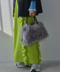 夢展望公式 [新品未使用] カラーファーボストンバッグ [グレー] 他カラー別ページ有 bohmal バッグ ハンドバッグ 535790-02