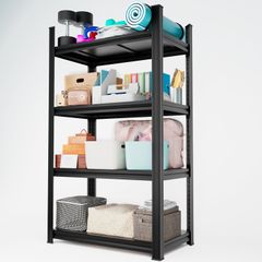 スチールラック 4段 ガレージラック 倉庫 軽量棚 収納棚 耐荷重100kg