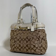 s2405 コーチ COACH ベージュ ホワイト ハンドバッグ - メルカリ
