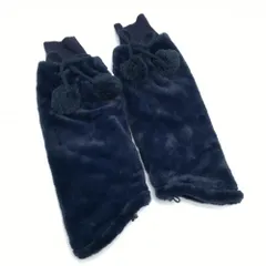 【美品】キャロウェイ レッグウォーマー ネイビー ボア ボンボン付き 裏フリース  レディース  ゴルフウェア Callaway