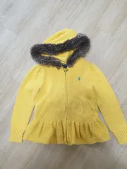 ポロ ラルフローレン キッズ フード付きニットジップアップカーディガン 6x