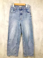 AZUL BY MOUSSY アズールバイマウジー 250HSS11-004J 定価8990円 ハイウエストワイド デニムパンツ sizeL/水色 ■■レディース