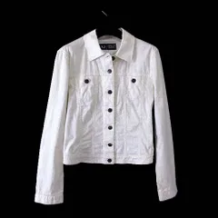 アルマーニ ジーンズ ARMANI JEANS ジャケット デニムジャケット ジージャン ストレッチ 総柄 S 4 アイボリー ベージュ 国内正規品