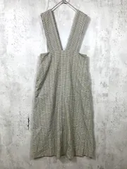 NATURAL BEAUTY BASIC ナチュラルビューティーベーシック ワイドストラップ ジャンパー スカート sizeM/ブラウンチェック ■■レディース