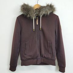 BURBERRY ブラウン ファー付きパーカーy2k - メルカリ