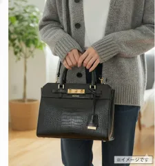 美品 GUESS ゲス ハンドバッグ ブラック レザー クロコ型押し 2way ショルダーストラップ付き レディース