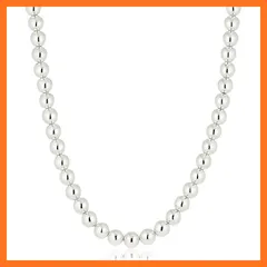 【新品】 [miwaki] メタルボール ボリューム ネックレス ボールネックレス メタリック 松若 MATSUWAKA シンプル メンズ レディース 金属アレルギー対応 日本製 nif0078 シルバー 6mmx60mm 0