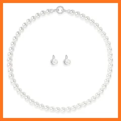 【新品】 [ACCE FANJI] パールネックレス イヤリング 真珠 冠婚葬祭用 8mm 45cm S925 イヤリング pearl パール ホワイ ブランド