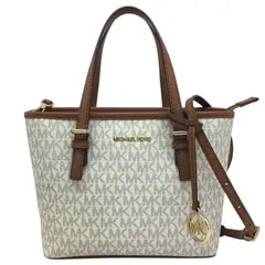 MICHAEL　KORS【マイケルコース】2WAYショルダーバッグ　ハンドバッグ　トートバッグ　35T96TVT0B　ホワイト×ブラウン系【中古品/USED-AB】質屋　かんてい局那覇店　ｎ3100942927300109