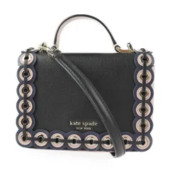 超美品 Kate Spade ケイトスペード メイジー パターソン ドライブグロメット ハンドバッグ WKRU5899 レザー ブラック ピンクベージュ系 ゴールド金具 2WAY ショルダーバッグ トップハンドル