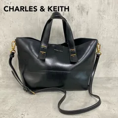 CHARLES & KEITH チャールズアンドキース ダブルハンドルスラウチーバッグ トートバッグ ショルダーバッグ 2way A4収納可 PC 黒 ブラック ゴールド金具 通勤 通学 ビジネス オフィス ポーチ付 肩掛け 大容量 正規品 ★ ■■