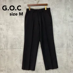 G.O.C ジーオーシー センタープレス ワイド スラックス パンツ ブラック 黒 Mサイズ 210920 モード カジュアル 韓国ファッション トレンド ゆるめ ボトムス きれいめ セットアップ対応 無地 完売品 おしゃれ ストレート ★ ■◇のサムネイル