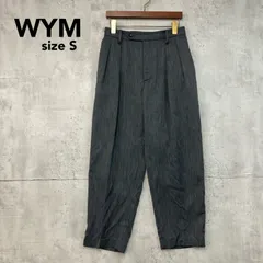 WYM ウィムバイリドム ラチネセミワイドテーパードパンツ チャコール グレー Sサイズ WYpt561-6 スラックス メンズ ボトムス カジュアル キレイめ センタープレス ワイドパンツ ズボン ★ ■◇のサムネイル