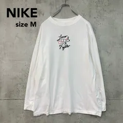 NIKE ナイキ ロンT 長袖 Tシャツ 白 M DX7937-100 バックプリント グラフィック ロゴ 刺繍 オーバーサイズ フィット コットン 100% ストリート カジュアル スポーツ ウェア ラバー アンド ファイター おしゃれ 人気 完売品 ★ ■