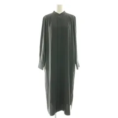 プラステ PLST バックプリーツワンピース ロング バンドカラー S グレー /CX 