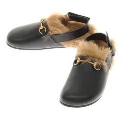 【中古】【未使用】グッチ GUCCI カーフレザー ファー ホースビット サンダル ブラック【サイズ27cm位（表記なし）】【メンズ】